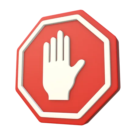 Hand Stop Sign  3D Icon