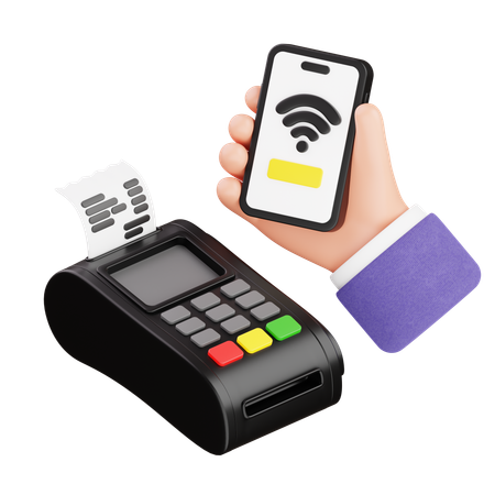 Hand Swiping Nfc Payment  3D Icon