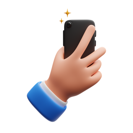 Hand taking pictures with a smartphone  3D Icon