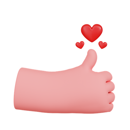 Hand Thumbs Up Gesture Illustartion  3D Icon