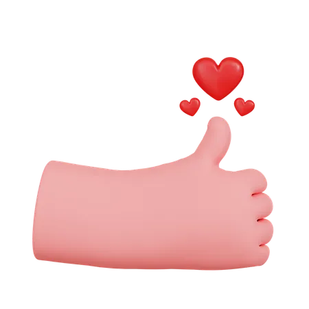Hand Thumbs Up Gesture Illustartion  3D Icon