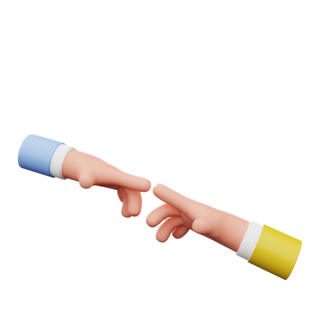 Hand Touch Gesture  3D Illustration