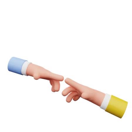 Hand Touch Gesture  3D Illustration