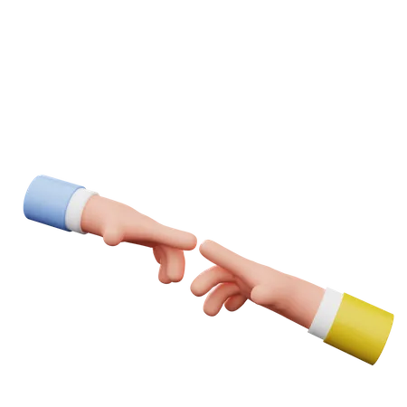 Hand Touch Gesture 3D Illustration