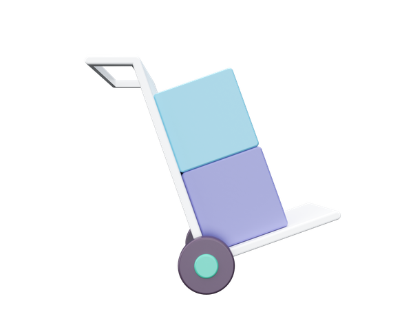 Hand trolley  3D Illustration