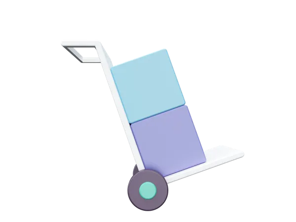 Hand trolley  3D Illustration