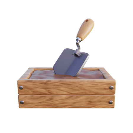 Hand trowel dipped in sand  3D Icon