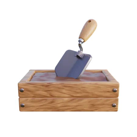 Hand trowel dipped in sand  3D Icon