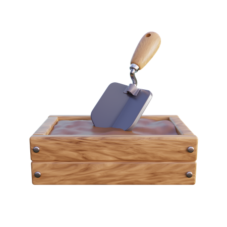Hand trowel dipped in sand  3D Icon