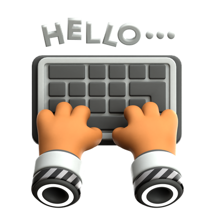 Hand Typing  3D Icon