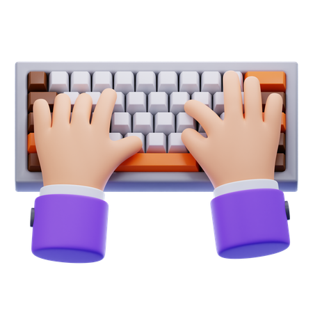 Hand Typing on Keyboard  3D Icon