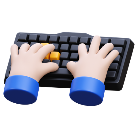 Hand Typing on Keyboard  3D Icon