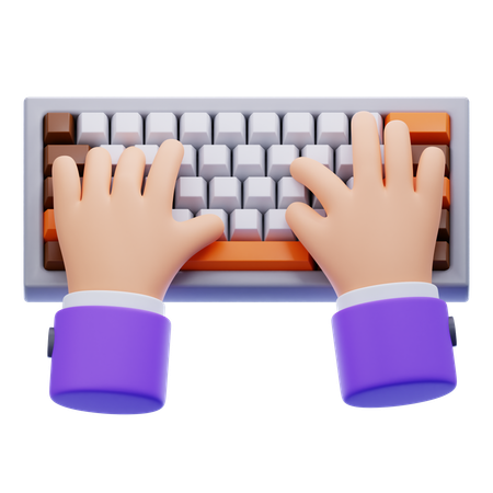 Hand Typing on Keyboard  3D Icon