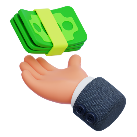 Hand und Banknoten  3D Icon