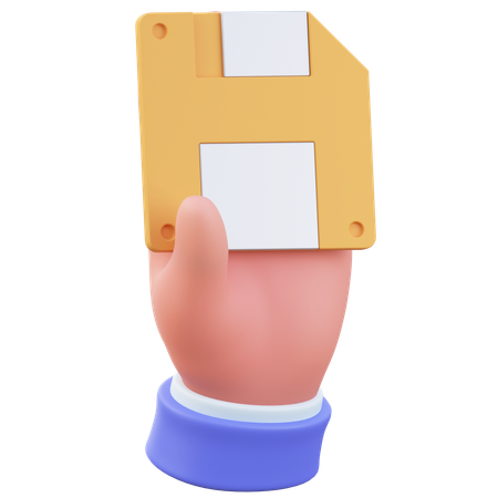 Hand und Diskette  3D Icon