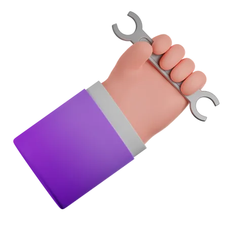 Hand und Schraubenschlüssel  3D Icon