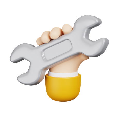 Hand und Schraubenschlüssel  3D Icon