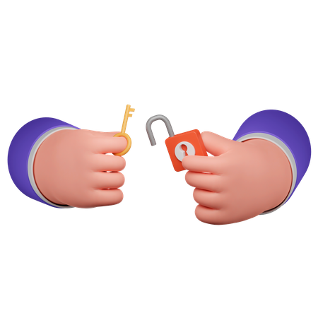 Hand Unlock  3D Icon