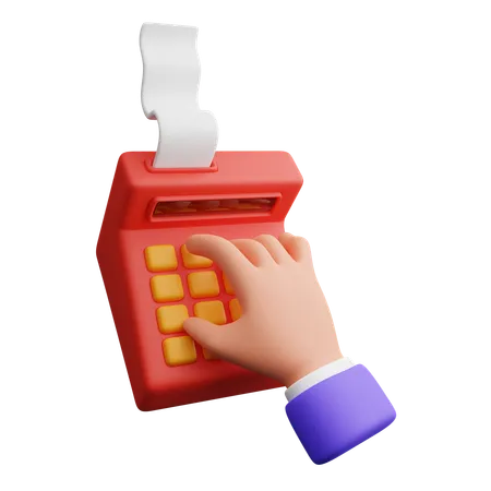 Hand using a cash register  3D Icon