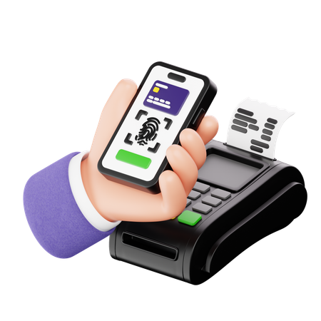 Hand Using Biometric Payment  3D Icon