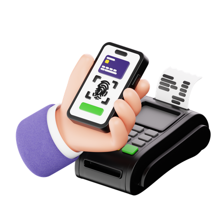 Hand Using Biometric Payment  3D Icon