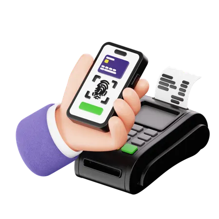 Hand Using Biometric Payment  3D Icon