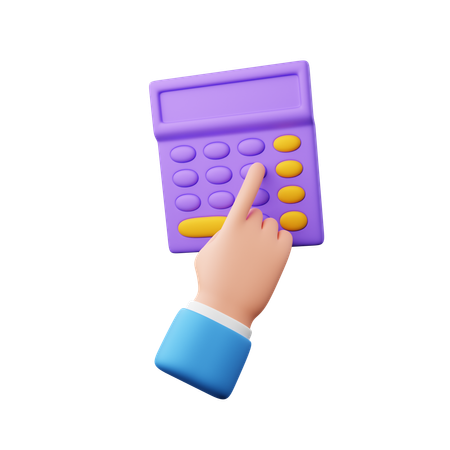 Hand Using Calculator  3D Icon