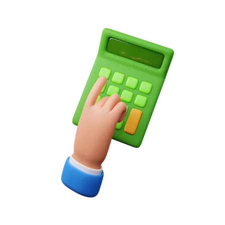 Hand using calculator  3D Icon