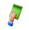 hand using calculator