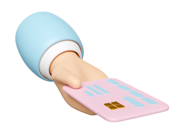Hand Using Credit Card  3D Icon