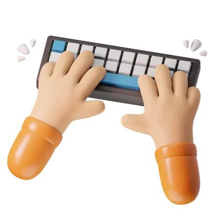 Hand Using Keyboard  3D Icon