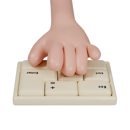 Hand Using Keyboard  3D Icon