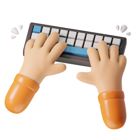 Hand Using Keyboard  3D Icon