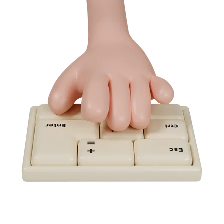 3 D 3 D Cartoon Hands Are Using The Keyboard Icon Isolated On Pink Background 3 D Rendering Illustration Clipping Path 3D Icon