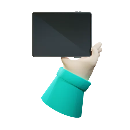 Hand Using tablet  3D Illustration