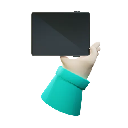 Hand Using tablet 3D Illustration