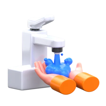Hand Wash 3 D Hygiene Routine Icon 3D Icon