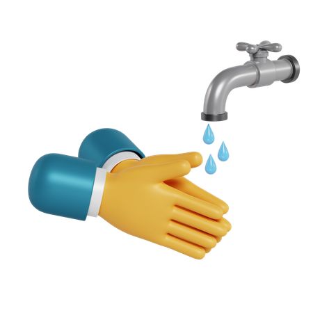 Hand Wash Gesture  3D Illustration