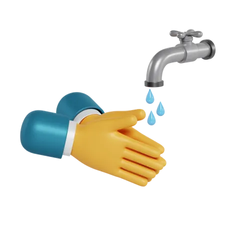 Hand Wash Gesture  3D Illustration