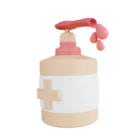 3 D Illustration Of Hand Washing Soap 3D Icon