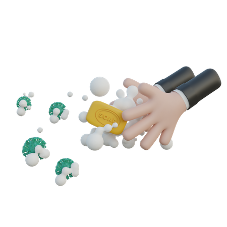 Hand Washing  3D Illustration