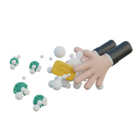 Hand Washing  3D Illustration