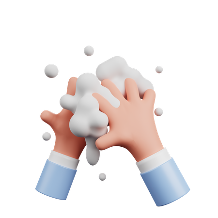 Hand Washing Soap Foam  3D Illustration