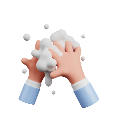 Hand Washing Soap Foam  3D Illustration