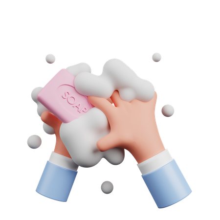 Hand Washing With Soap  3D Illustration