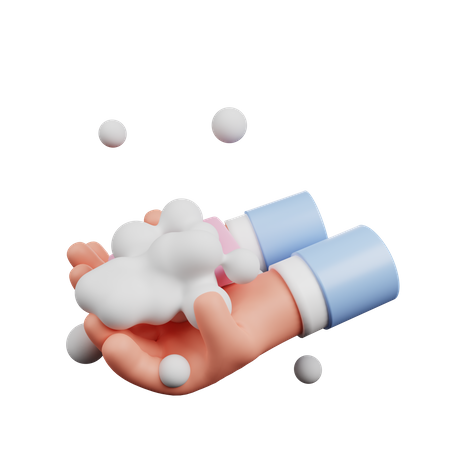 Hand Washing With Soap  3D Illustration