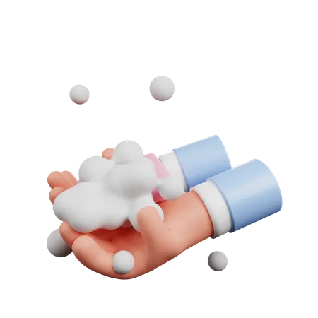 Hand Washing With Soap  3D Illustration