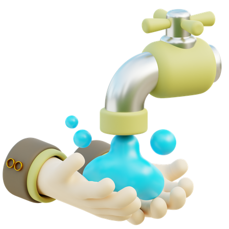 Hand Washing With Water  3D Icon