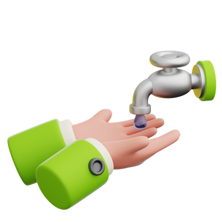 Hand & Water  3D Icon