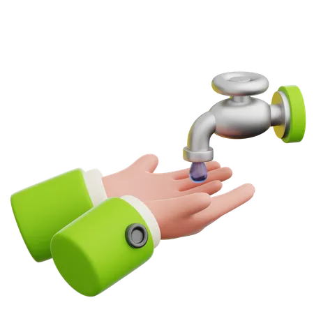 Hand & Water  3D Icon